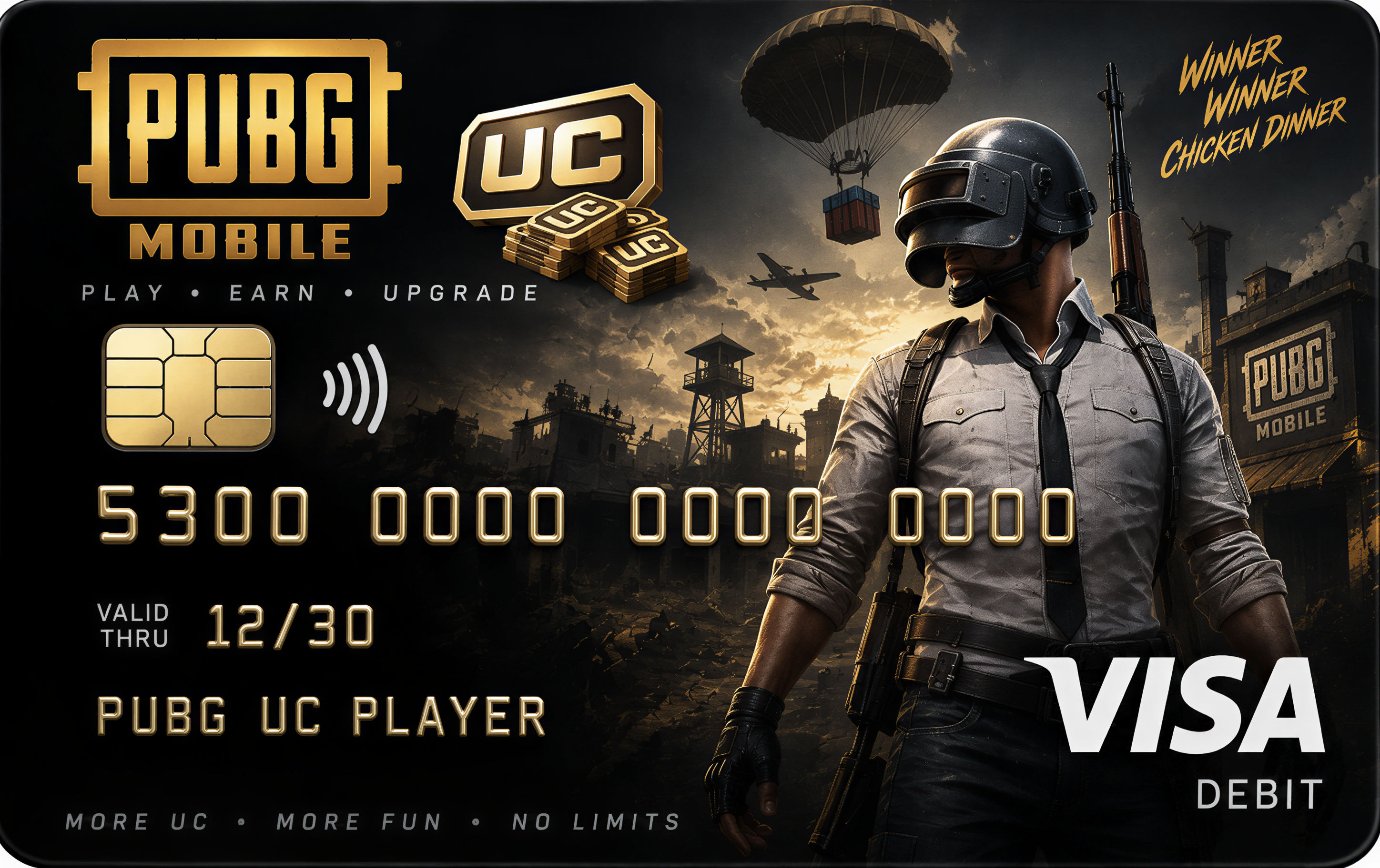 PUBG UC VISA ( Balance 250$)