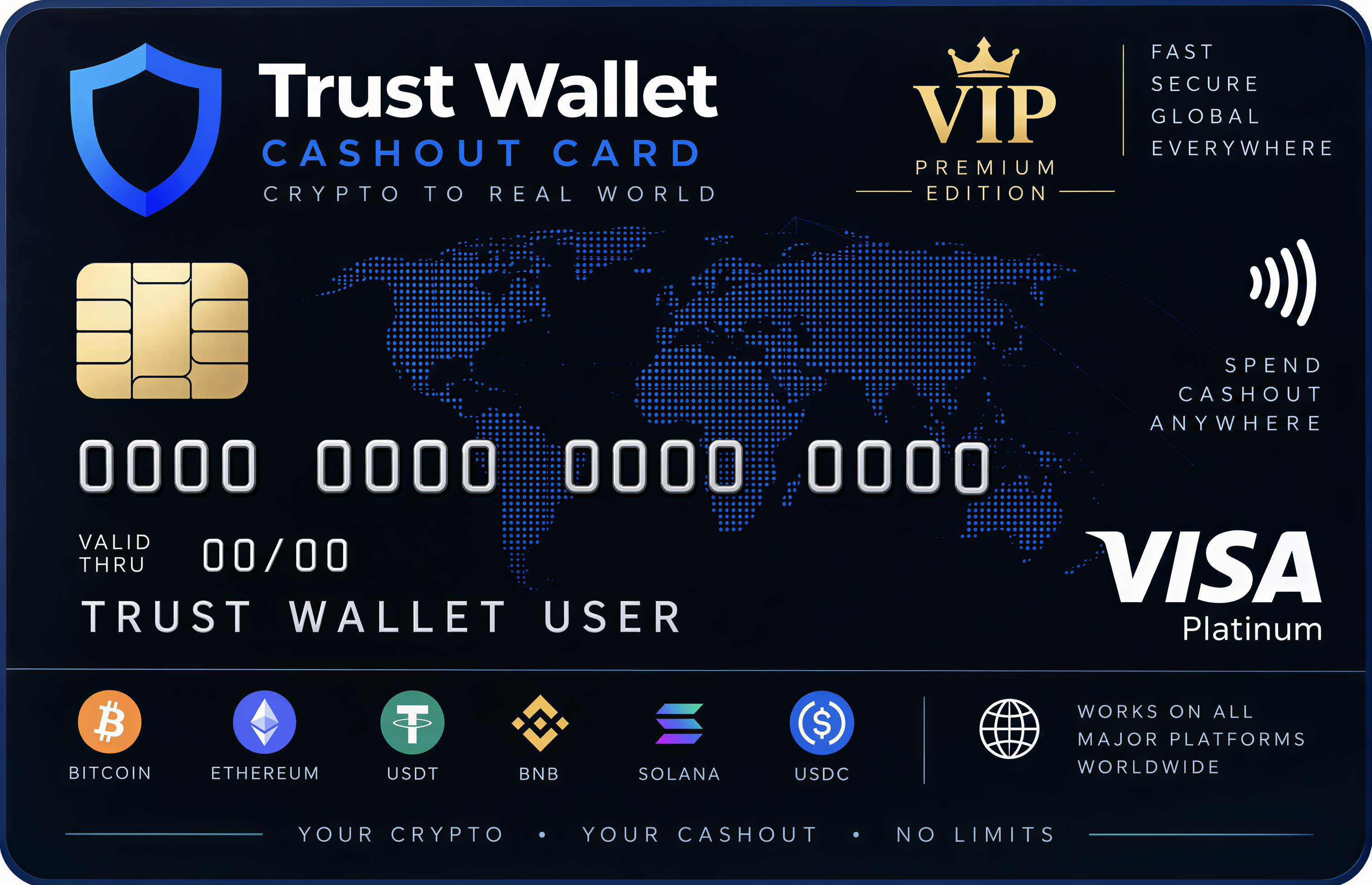 Trust Wallet VISA ( Minimum 400$ )
