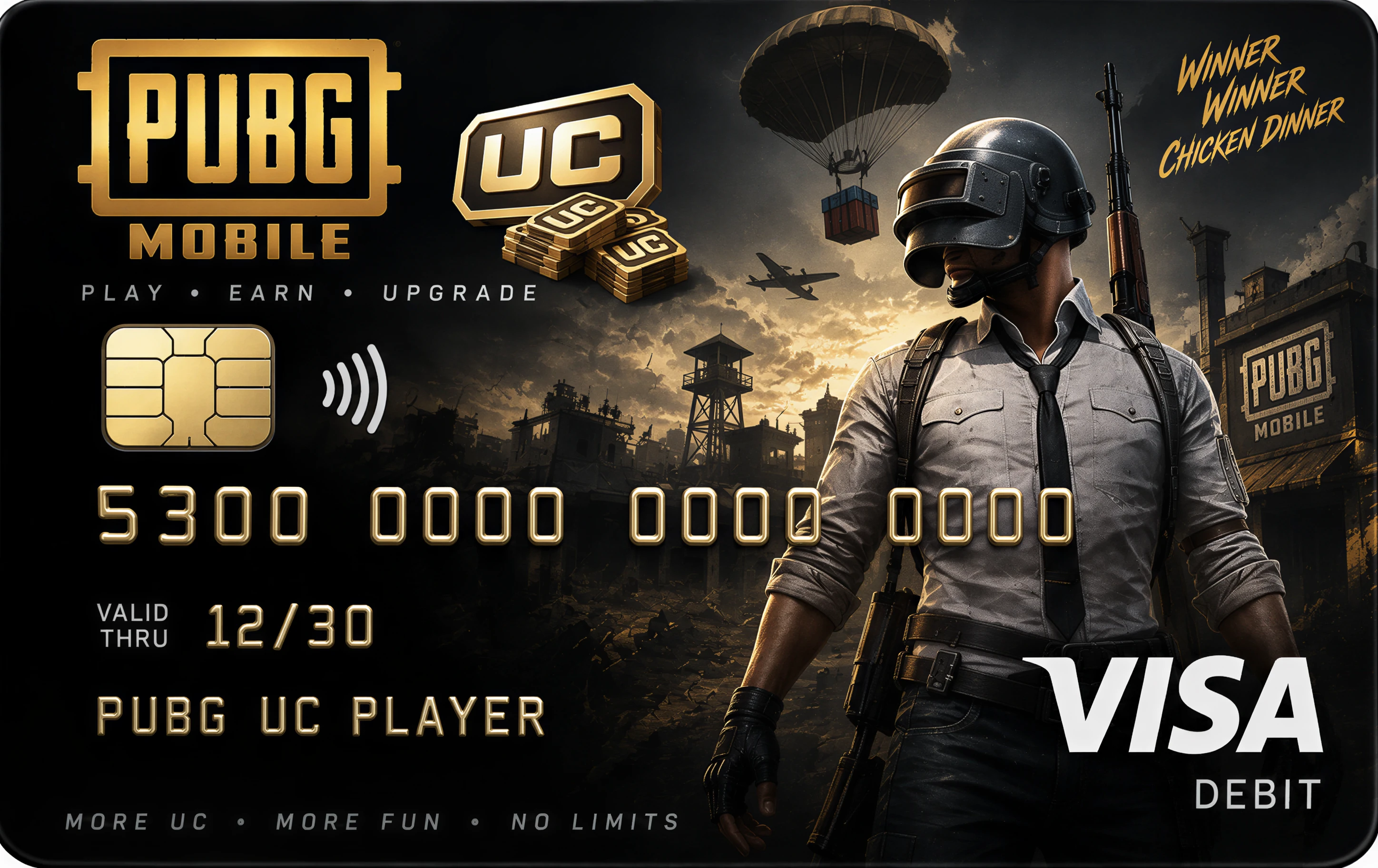 PUBG UC VISA ( Balance 250$)